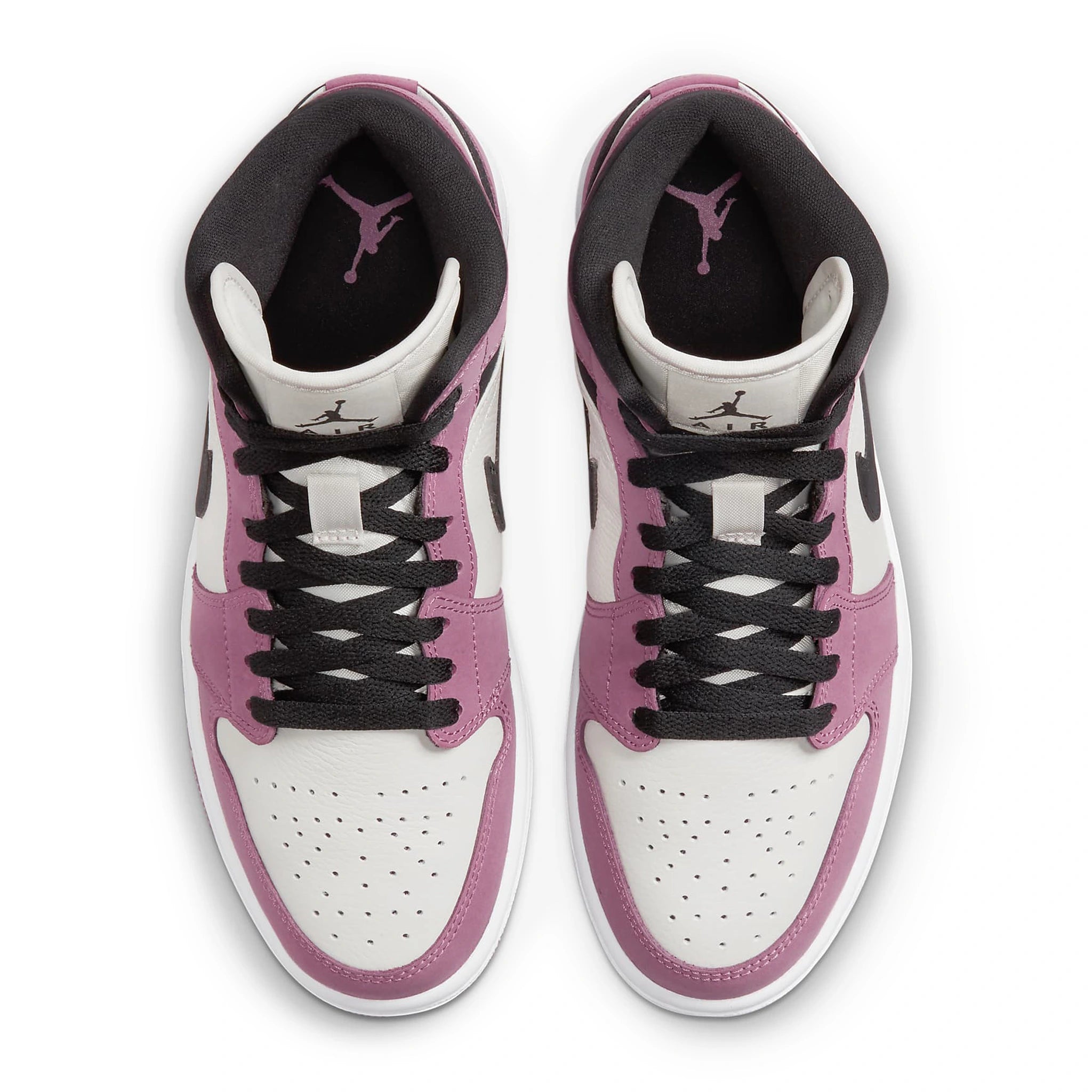 Top view of Air Jordan 1 Mid SE Berry Pink (W) DC7267-500